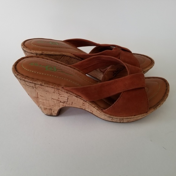Born Crown Brown Suede Platform Wedge Sandals